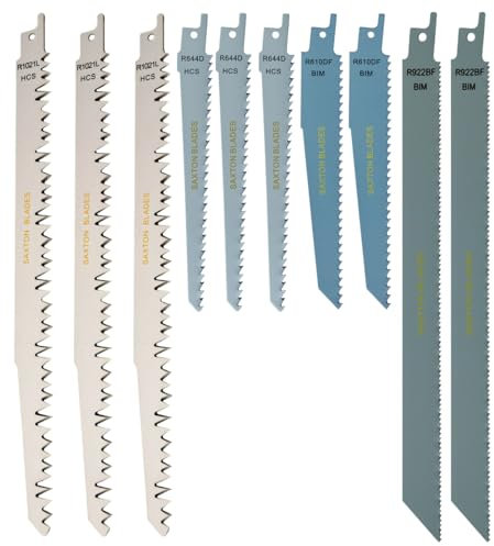 RPR10MXB Saxton 10 Blade Reciprocating Sabre Saw Combo Wood Metal & Demolition fits Bosch, Dewalt Makita