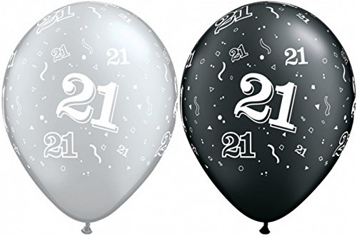 Qualatex 25065 Age 21 Assorted 11/ 11-inch Round Latex Party Balloons (Pack of 25)