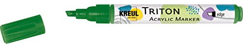 KREUL 17814 - Triton Acrylic Marker edge, laubgrün, Keilspitze, Strichstärke circa 1 bis 4 mm, auf Wasserbasis, Acrylmarker zur Gestaltung von Papier, Holz, Stein und vielem mehr