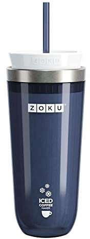 Zoku Iced Coffee Maker, Preparador de Café Helado, Vaso de Café Helado, Gris, 325 ml, ZK121-GY