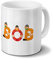 printplanet Tasse mit Namen Bob - Motiv Holzbuchstaben - Namenstasse, Kaffeebecher, Mug, Becher, Kaffeetasse - Farbe Weiß