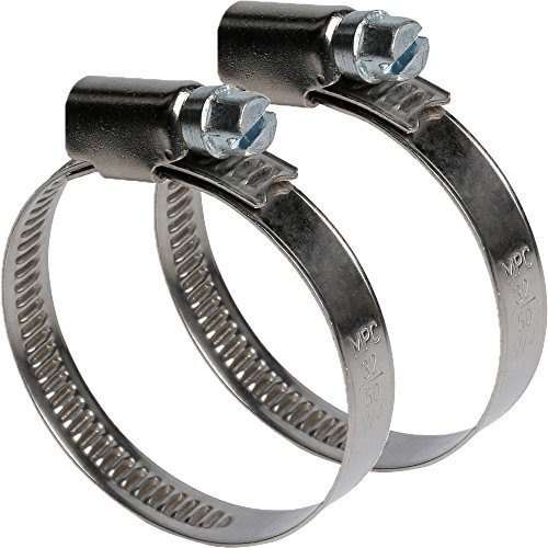 2x 32-50mm Stainless Steel Hose Clips–Large Outdoor Pipe Clamp Air Screw Jubilee