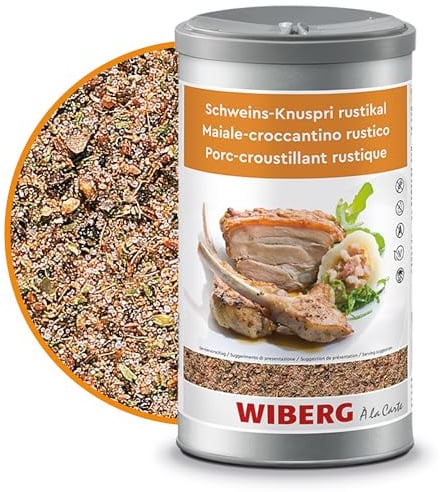 WIBERG Schweins-Knuspri – Rustikales Gewürzsalz mit Kümmel und Paprika, perfekt für Schweinebraten, Krustenbraten und Schaschlik, 880 g