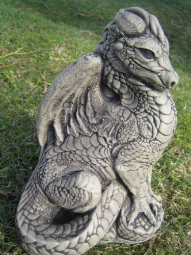 Standing dragon stone garden ornament
