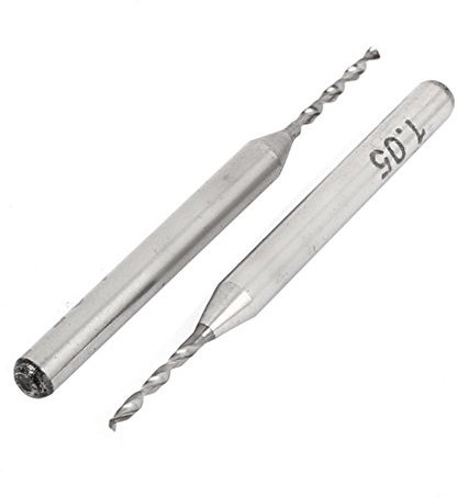 sourcing map 10, 05 mm Tipp Spiral Flute Wolframcarbid Micro Leiterplatte Bohrer de