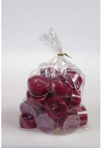 20 original Dänische Teelichter ohne Duft im Acryl-Cup farbig durchgefärbt bordeaux