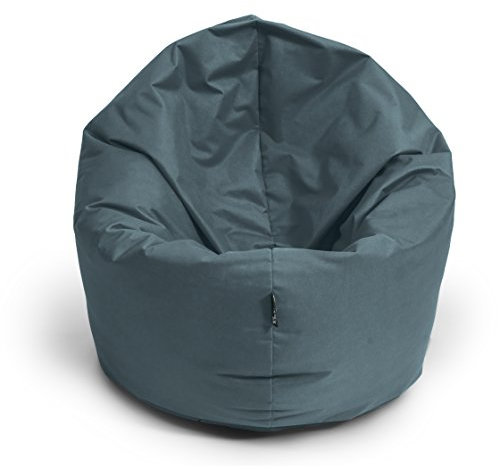 BuBiBag Sitzsack 2-in-1 Funktionen mit Füllung Sitzkissen Bodenkissen Kissen Sessel BeanBag (100 cm Durchmesser, anthrazit)