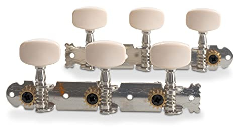Gewa 545300 Clavijero Guitarra Jazz Juego de Cuerdas, Botones de Plástico Color Crema