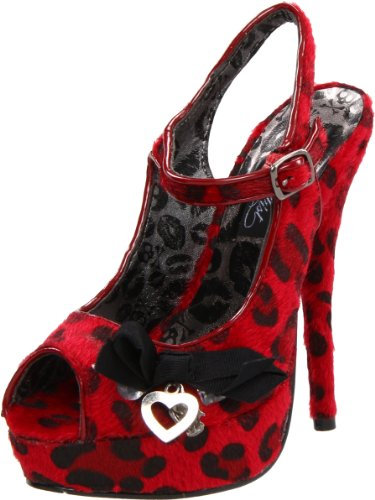 Iron Fist Damen Loose Lips Plateau Pumps, rot, 42 EU