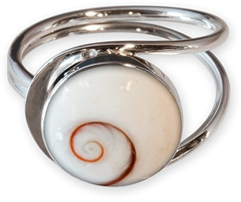 Fly Style Damen Ring aus 925 Silber - offener Ring mit Muschel oder Stein Inlays