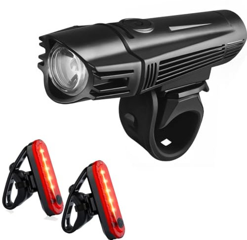Wii-Fire Set di luci a LED per bicicletta composto da luce frontale e due luci posteriori, LED CREE XM-L T6, 4200 lm, luce di colore bianco.
