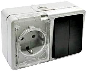 DH BASE SCHUKO+DOBLE CONMUTADOR ESTANCO.