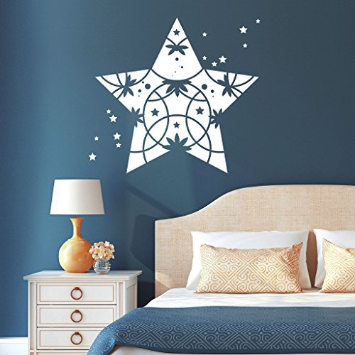 Wandtattoo Loft® Stern im Mandala Design 2 / Wandtattoo/Wandaufkleber / 54 Farben / 2 Größen/grau / 55 cm hoch x 61 cm breit