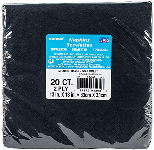 Midnight Black Luncheon Napkins (16cm) 20 Count - Premium Disposable Napkins for Parties and Events