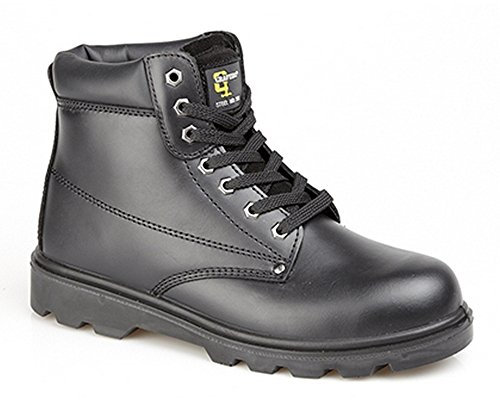 Grafters M569A Unisex Leather Safety Boots Black