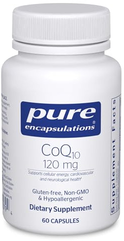 Pure Encapsulations CoQ10 120 mg - Coenzyme Q10 Supplement for Heart Health, Energy, Antioxidants, Brain & Memory Health - Cellular Health, Cognition & Cardiovascular Support* - 60 Capsules