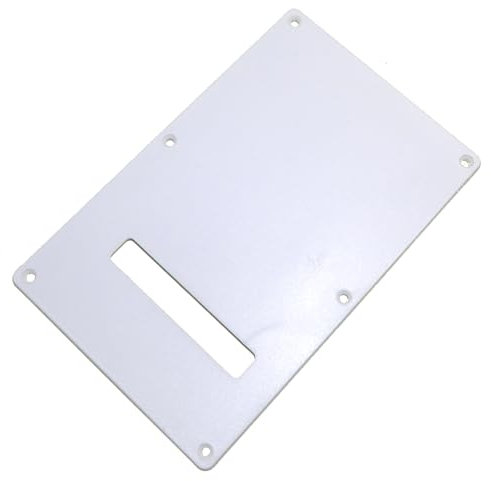 Strat-Style Tremolo Back Plate/Cavity Cover + Screws (143.5 × 94 mm) White | Black Dog Music