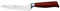 Burgvogel Solingen Couteau à Pain Natura Line, Manche en Bois, Rouge satiné, forgé, 15 cm avec Tranchant dentelé, Inoxydable, très Tranchant, Made in Germany