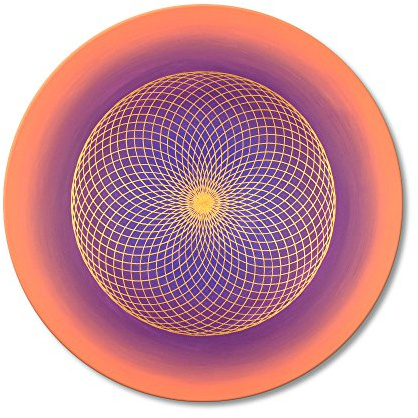 HARMONIE IM GANZEN Wandbild Torus in Gold Liebe - HANDGEMALT - Größe 50 cm rund - Torus in Gold mit Acrylfarbe gemalt - Leinwandbild auf runden Keilrahmen gespannt | Made in Germany