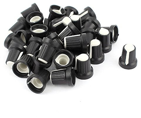sourcing map 35Stk weiß Gesicht Potentiometer Knopf Kappe für 6mm Rändel Schaft de