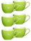 Ritzenhoff & Breker Doppio Espressotassen, 6er Set, Espresso Obertassen mit farbigem Rand, Porzellan, Grün, 80 ml, 516821
