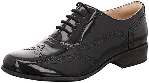 Clarks Womens Casual Clarks Hamble Oak Leather Shoes In Black Patent Wide Fit Size 3.5