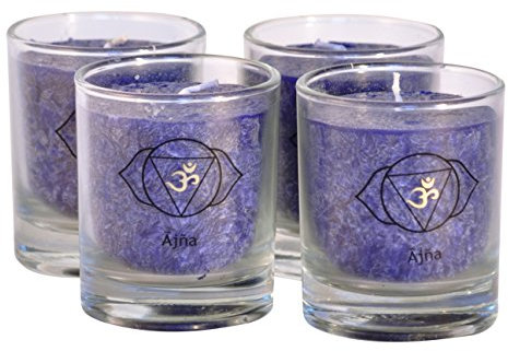 Palm Light Chakra Kerze, Blau, 4