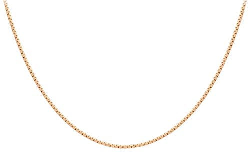 CARISSIMA Collana a Catena Mirror Box da 0,7 mm da 9 ct Oro Rosa di Lunghezza 46 cm/18 Pollici