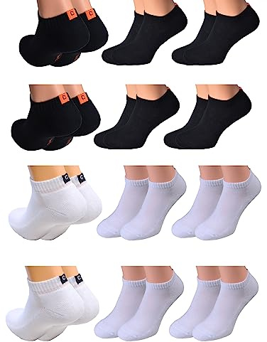 6 Paar weiße und 6 Paar schwarze Herren Damen Sport Sneaker Socken mit Frotteesohle Gr. 43/46 socken baumwolle Marke Cocain baumwolle fusslinge herren füßlinge schwarz füsslinge herren socken