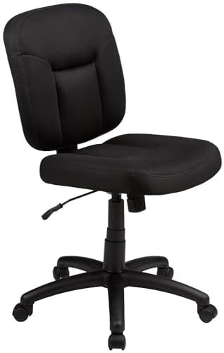 Amazon Basics Bürostuhl, Schreibtischstuhl mit gepolsterter Rückseite, rückenfreundlich, höhenverstellbar, einfache Montage, 65 D x 61 W x 87.5-98 H cm, schwarz