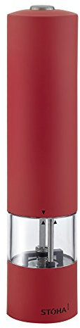 Fackelmann Stoha 55500 Electric Salt or Pepper Mill Soft 21 cm Red