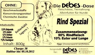 Debes Fleischdose Rind Spezial, 0.8 kg
