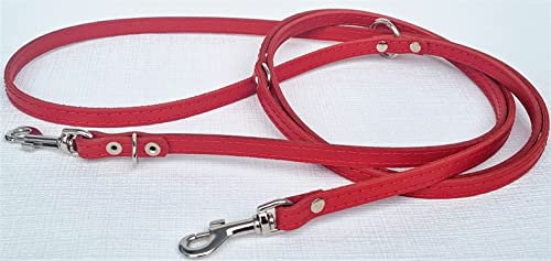 HUNDELEINE, Leine, Leder 200cm/10mm, ROT (schmall für kleine Hunde)