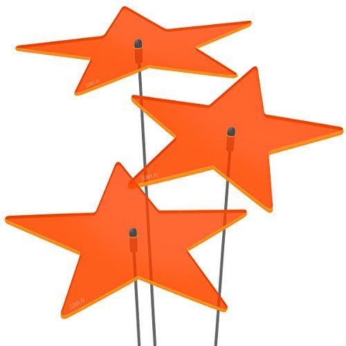 SUNPLAY Sonnenfänger Sterne Lisa in ORANGE, 3 Stück je 20 cm Durchmesser im Set + 70 cm Schwingstäbe
