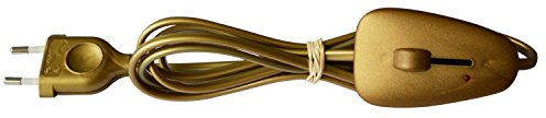 Tibelec 163730 Câble d'alimentation avec Prise électrique/Interrupteur-Variateur Or