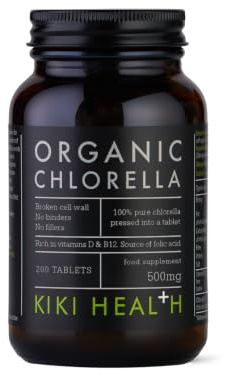 KIKI hälsa organiska klorella tabletter – 500 mg förpackning med 200 tabletter