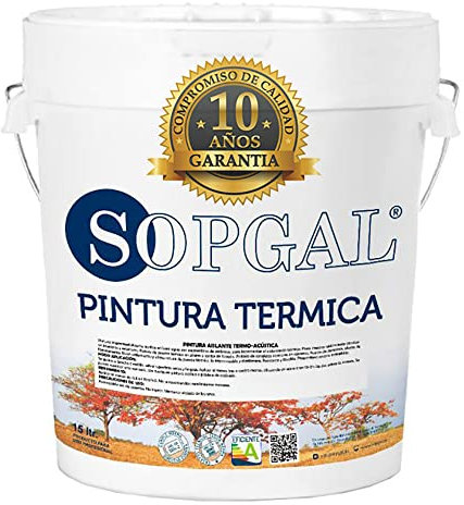 Sopgal Pintura Térmica Anticondensación Interior 4L Blanco - Aislante y Eficiente: Rompe puente térmico, evita condensaciones, pared fría y pérdida de calor