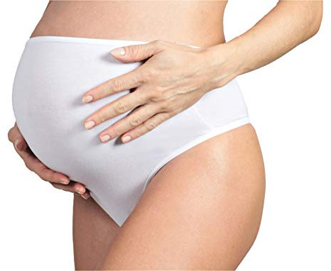 MYSANITY – Mutande Premaman Cotone e Modal Vita Alta I Slip Gravidanza Super Comodi per Ogni Fase della Gravidanza, Bianco, M Donna