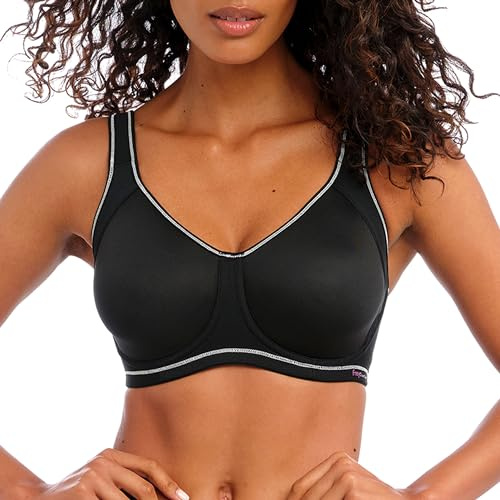 Freya Women's Full Coverage Active Underwire Molded Sports Bra, Grey (Carbon), 28DD