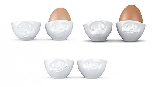 Fiftyeight Eierbecher 6er Set 'küssend & verträumt, och bitte & lecker, glücklich & hmpff' by Fiftyeight
