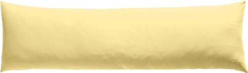 REDBEST Seitenschläferkissenbezug Single- Jersey San Francisco, hellgelb Größe 40x140 - weiche Qualität, bügelfrei, praktischer Reißverschluss, 100% Baumwolle