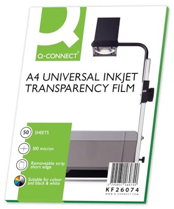 Q-Connect KF26074 OHP-Folie für Tintenstrahldrucker 50 Stück