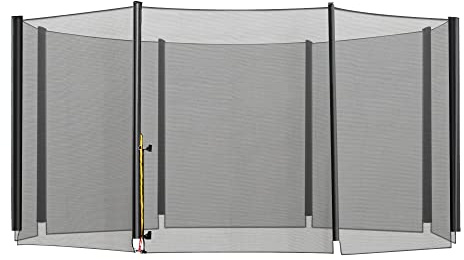 HOMCOM 13ft Trampoline Net Replacement Safety Net Enclosure Net Spare New w/ 8 Poles