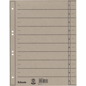 100 x Esselte Trennblätter A4 230g/qm durchfärbt grau