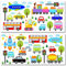 Wandkings Autowelt Wandsticker Megapack Set, 64 Aufkleber, Gesamtfläche 260 x 70 cm