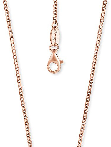 Engelsrufer Damen Halskette Erbskette aus rosévergoldetem 925er-Sterlingsilber, Stärke 2,1 mm, Länge 42cm, Karabinerverschluss, nickelfrei, ERN-42-R