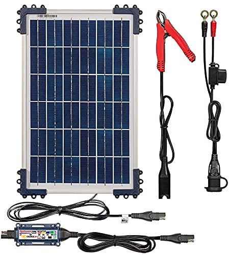 Optimate TecMate Solar with 10 Watt Solar Panel TM524B Solar Impulse Charger Testing & Maintenance Charger for 12 V Batteries, 10 W Solar Panel