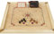 Carromspiel, Karrom Brett, Carrom in den Offiziellen Maßen - India Made - Hartholz Kikar - Komplett mit Steinen und Pulver - in Tasche