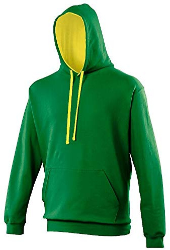 AWDis Men's Varsity Hoodie, Multicoloured (Oxford Navy/Sunshine Yellow), Medium