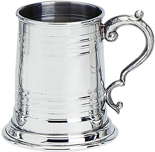 I LUV LTD Pewter Tankard Traditional Flared Base Worcester Polished Finish Half Pint